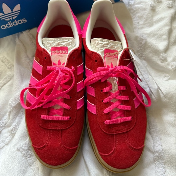2024 ADIDAS GAZELLE BOLD COLLEGIATE RED LUCID PINK WOMENS - Picture 7 of 14